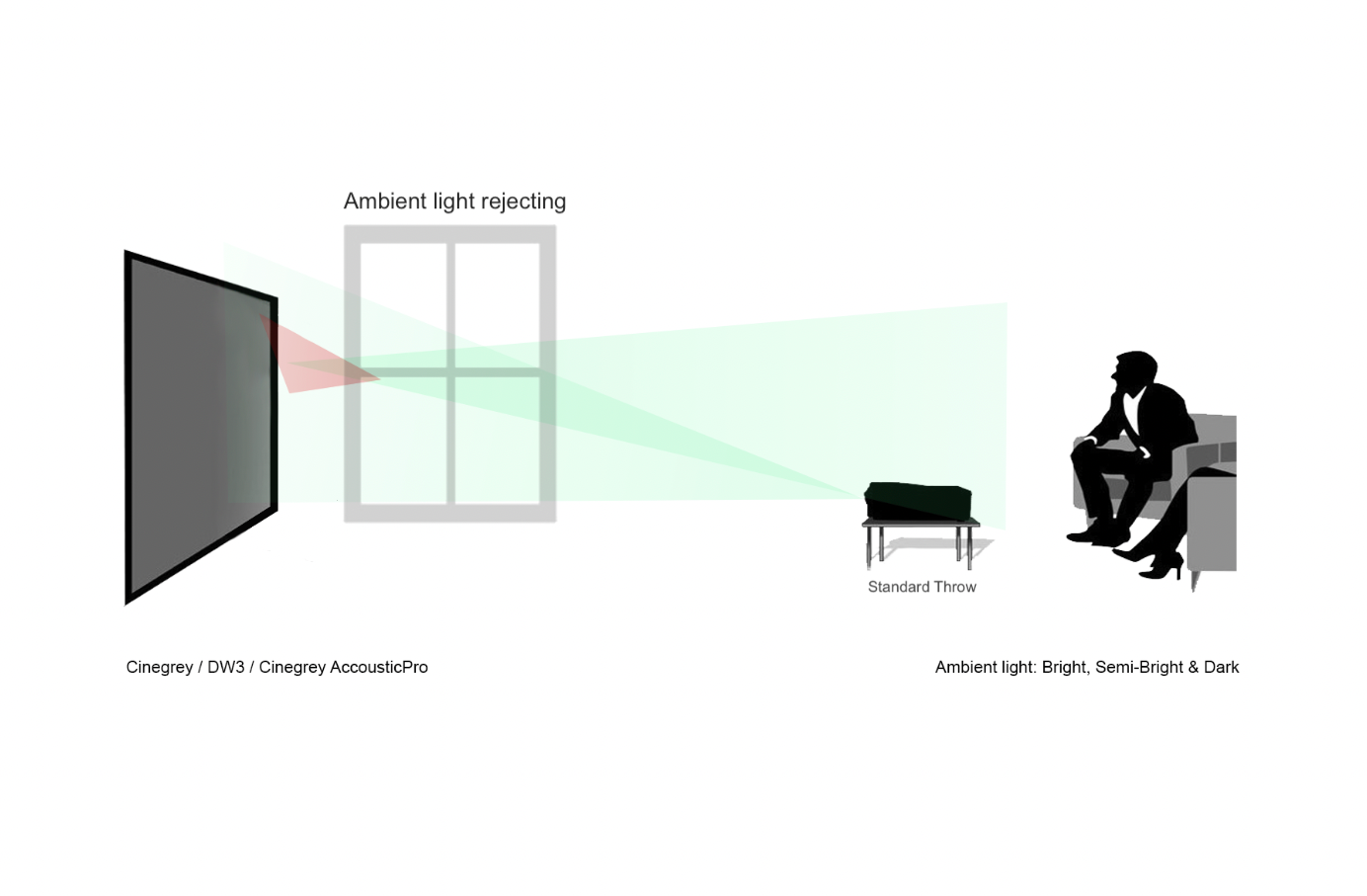 DAYWALKER EDGE FREE - PANTALLA DE PROYECCIÓN DE MARCO FIJO