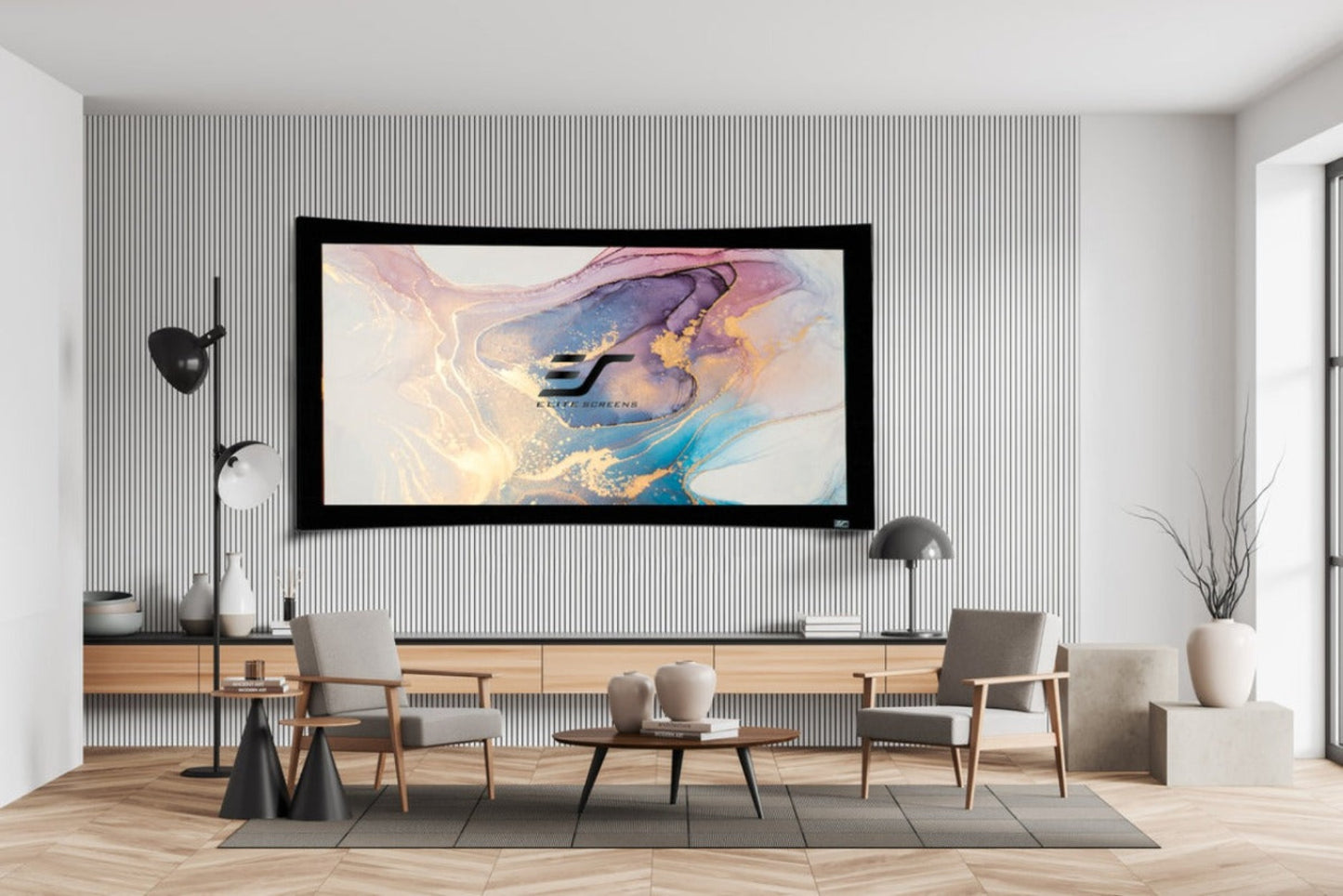 LUNETTE CURVED - PANTALLA DE PROYECCIÓN DE MARCO FIJO