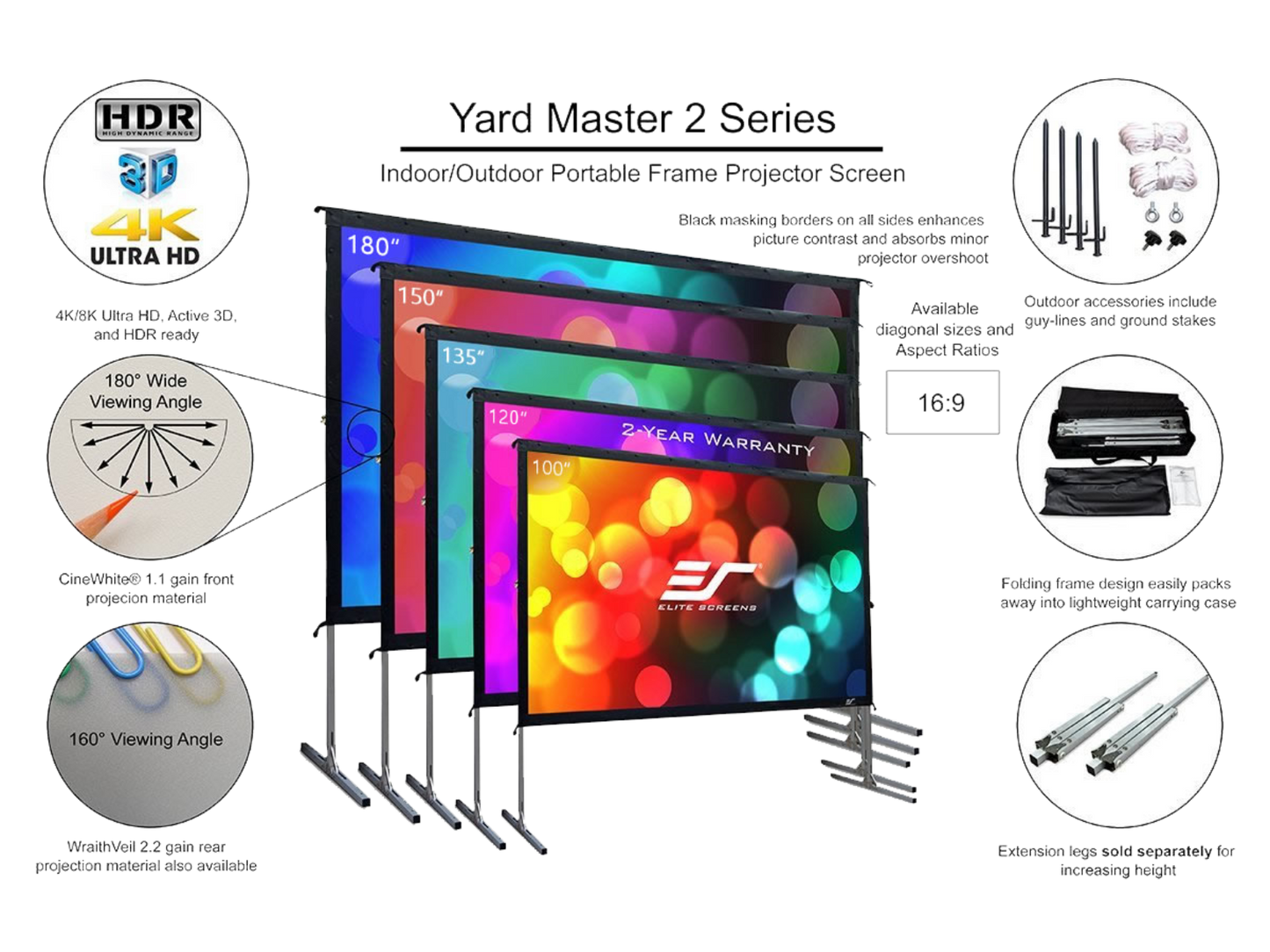 YARD MASTER 2 - PANTALLAS DE PROYECCIÓN PORTÁTILES DE EXTERIORES