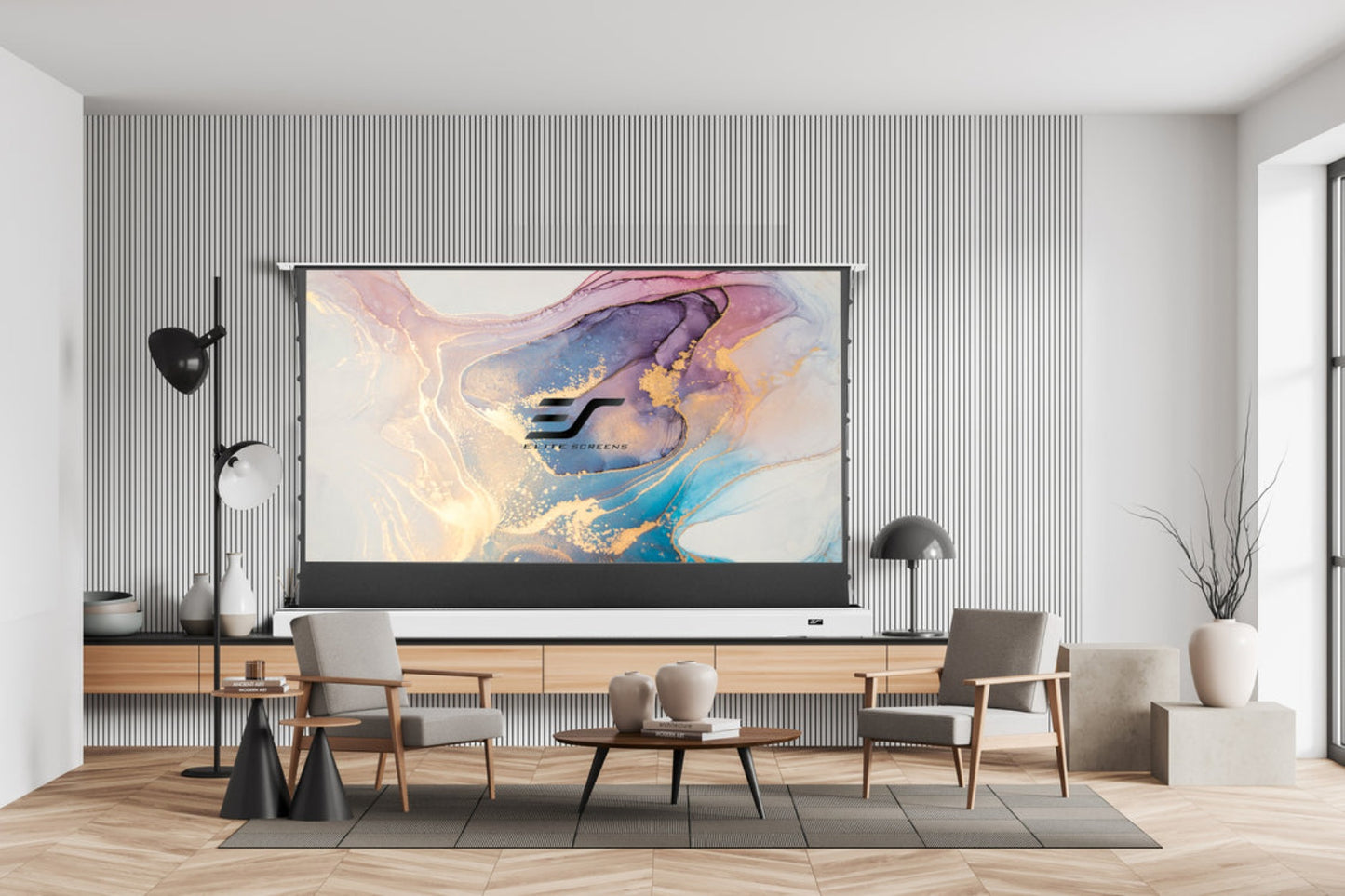 Pantalla de proyección eléctrica floor-up Kestrel Tab-Tension CLR