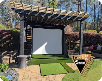 Elite Screens GolfSim Portable ImpactWhite® 350 gana el premio VIP 2025 TWICE
