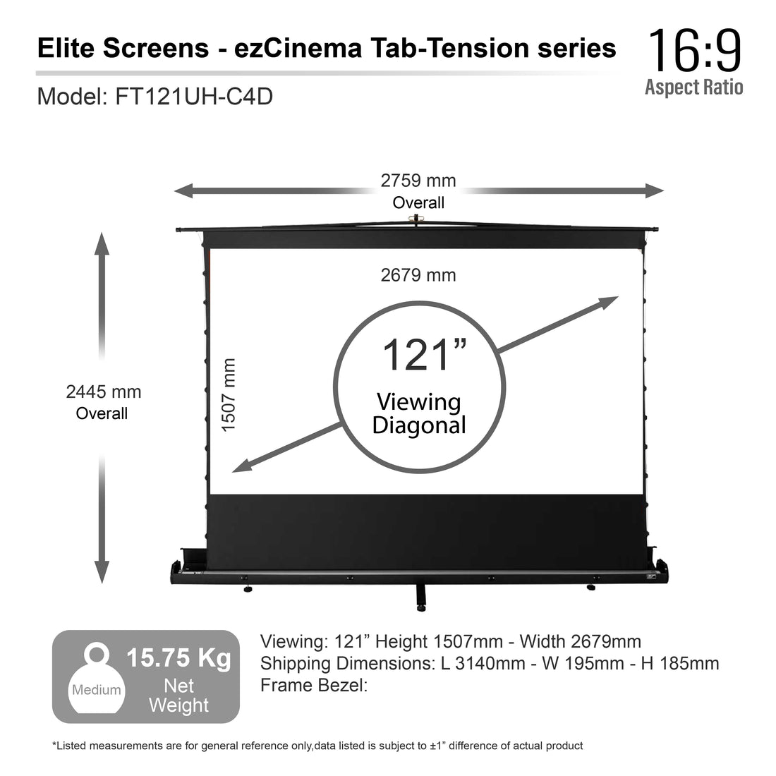 EZ CINEMA PLUS TAB-TENSION - PORTABLE LEINWÄNDE - TELESCOPE SYSTEM