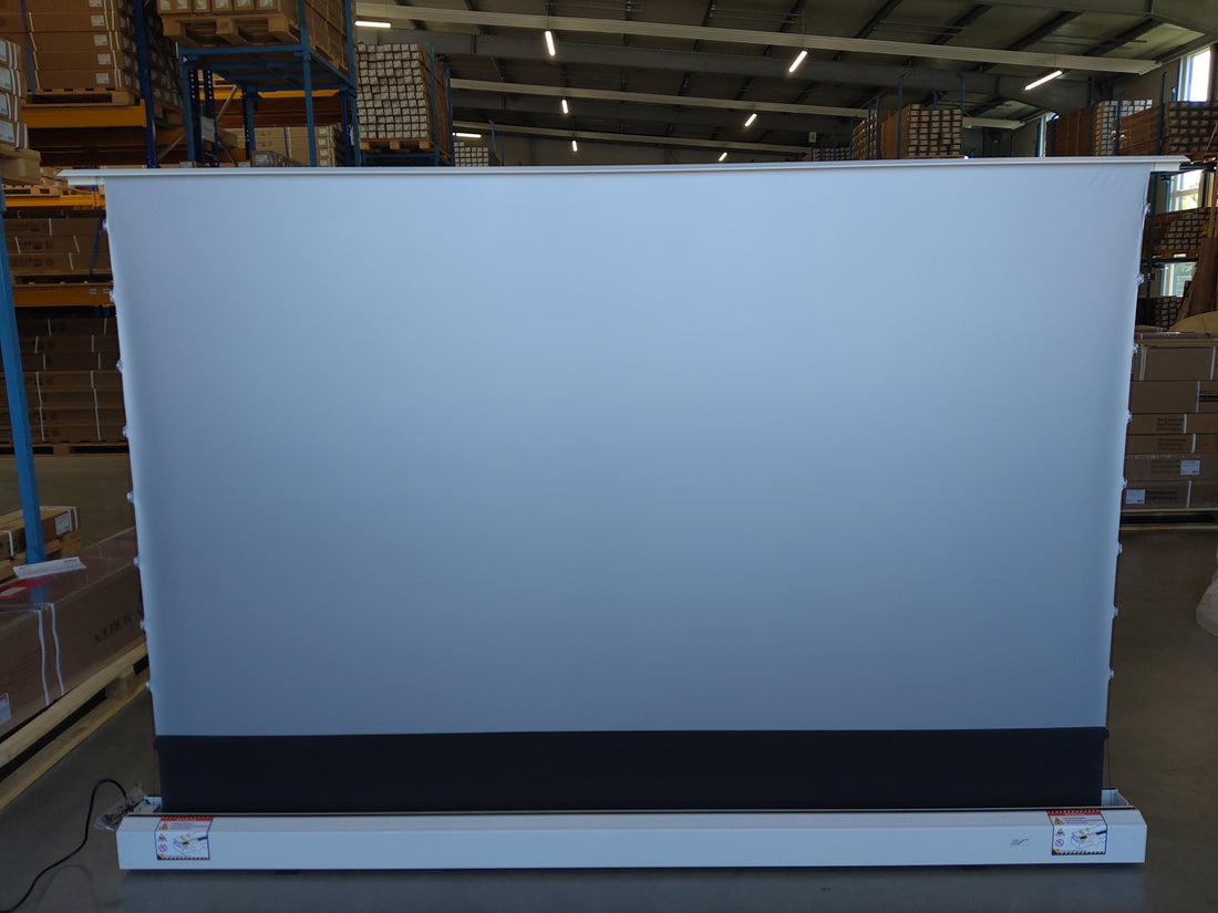 Usado - Como nuevo// KESTREL TAB-TENSION FLOOR-UP Con Pantallas Cinegrey 4D / CineGrey 4D (ALR) / Blanco / 102" ( 16:9 / 226x127 cm) // B-FTE102XH2-C4D--24AH02731/ Estado Falta la caja original.