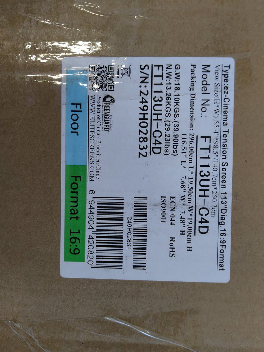Used  - Very Good // EZ CINEMA PLUS TAB-TENSION - CineGrey 4D (ALR) / 16:9 / 113" (250x141 cm) // Item number: B-FT113UH-C4D-249H02832