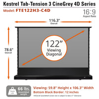 KESTREL TAB-TENSION FLOOR-UP 3 CINEGREY 4D - ELECTRIC LEINWÄNDE SCISSOR SYSTEM