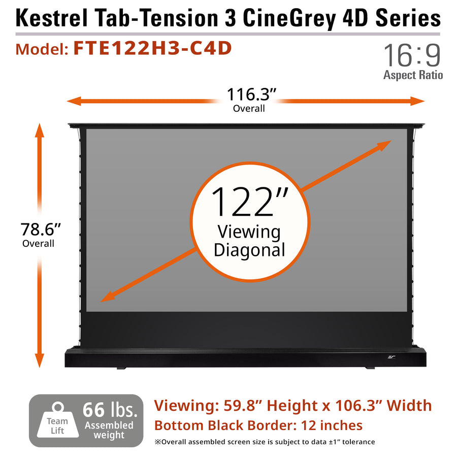 KESTREL TAB-TENSION FLOOR-UP 3 CINEGREY 4D - ELECTRIC LEINWÄNDE SCISSOR SYSTEM
